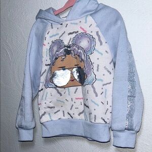 Kids Light Blue Graphic Hoodie
